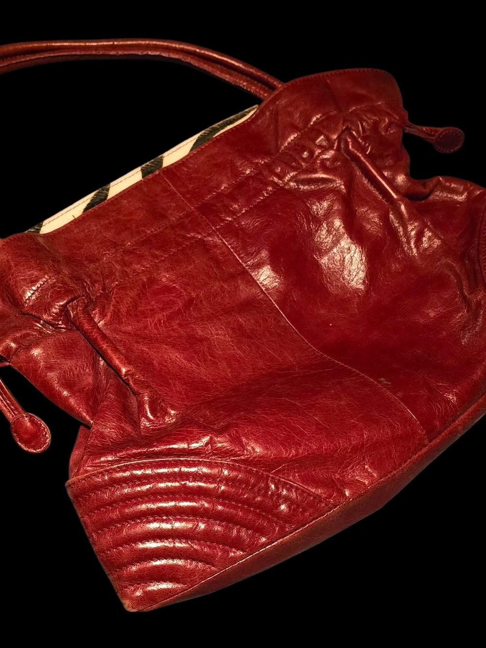 Roberta Gandolfi Leather and Calf Hair Purse 70's Vintage
